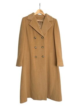 Vintage Regency Camel Hair Coat Double Breasted Sz 8 Classic Old Money Overcoat